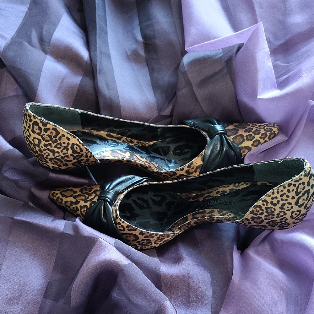 Torrid Animal Print Heels with Black Bow